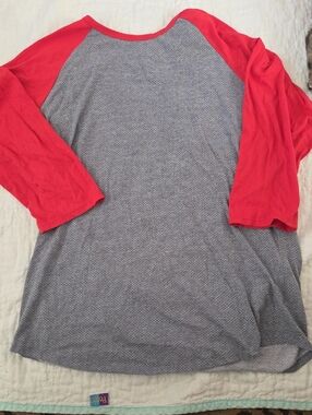 Gray & Red Raglan Baseball Tee LulaRoe